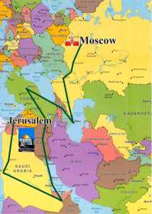 Карта "Маршрута Мира Москва-Иерусалим"