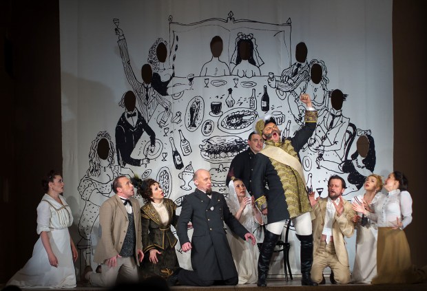 Сцена из спектакля оперы "Мелкий бес". А.Журбина